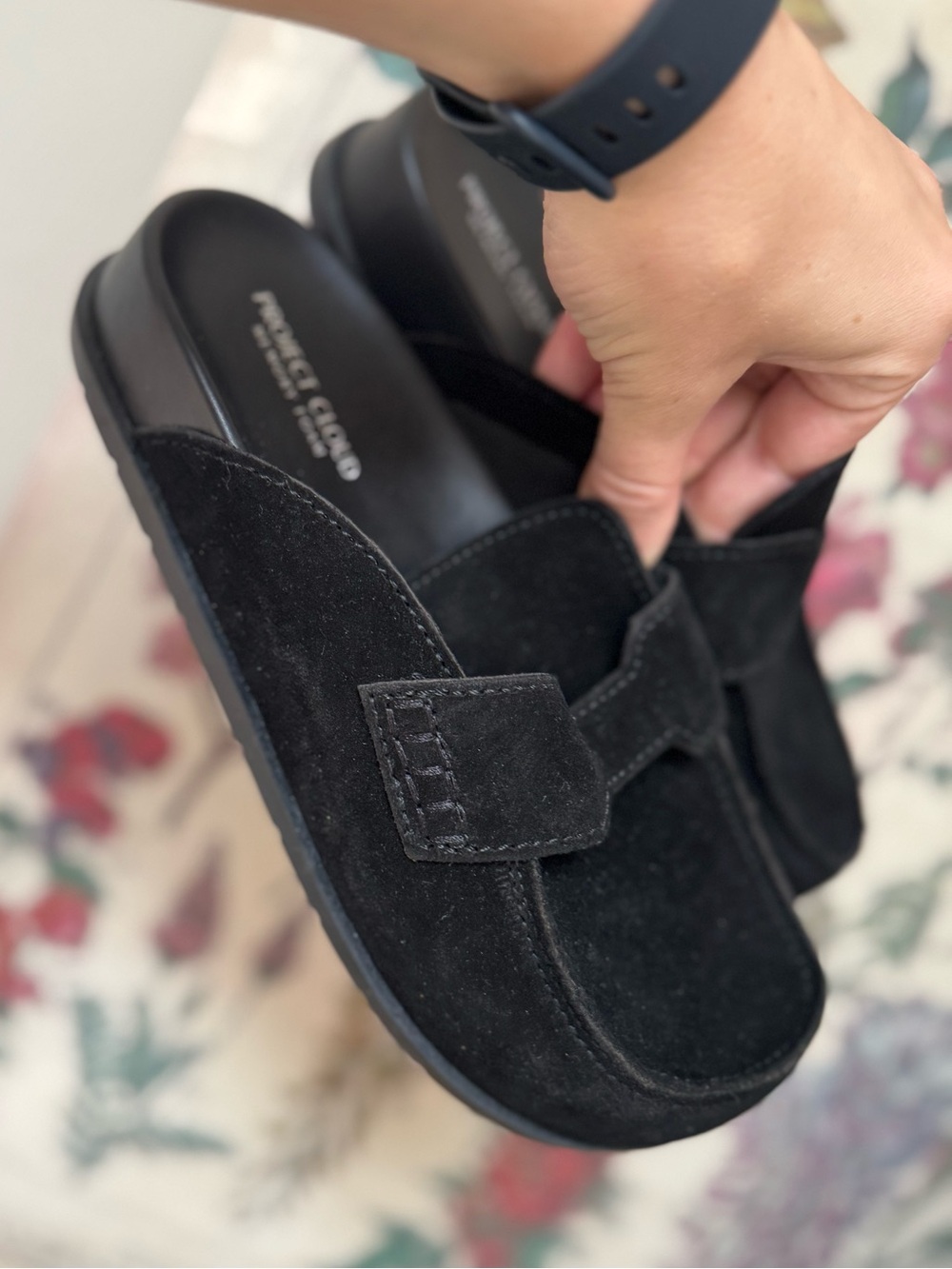 PROJECT CLOUD Black Suede Slip-On Mules - Picture 7 of 8